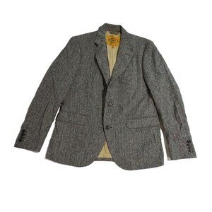 Tod's Tweed Riding Blazer in Grey Chevron